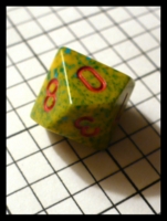 Dice : Dice - 10D - Chessex Gold Green and Aqua with Red Numerals Granite Opaque - Ebay Aug 2010